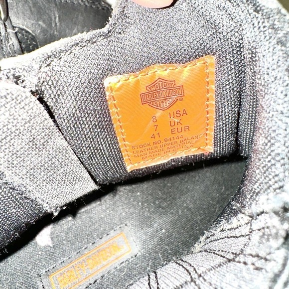 Harley Davidson Leather Biker Boots Style 94144 Size 8 Eur 41 - Picture 5 of 6